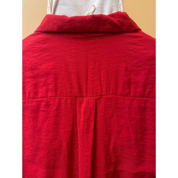 Whistles Lola Collar Shirt Dress Three Quarter Sleeve Red Orange Size XS - Picture 5 of 7